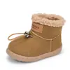 Botas de Nieve Estilo Coreano para Bebé Niña, Zapatos para Niños Pequeños de Suela Suave, Modernos y Versátiles, Botines Cortos Cálidos de Invierno con Forro de Felpa para Niños, Modernos
