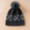 Gorro 100% Cachemir Puro para Mujer Gorro Tejido Gorro con Bola de Pelo Gorro Protector de Orejas Gorro Cálido Gorro de Lana para Ciclismo al Aire Libre Gorro para el Frío
