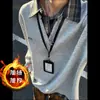 Camisa Casual Estilo Falso Duas Peças 2025 com Veludo e Espessamento para Homens e Mulheres, Tops Simples e Versáteis para Outono e Inverno, Tendência ao Ar Livre
