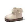 Botas de Niña Estilo Coreano Otoño Invierno Botines Elegantes Infantiles con Adorno de Encaje Botas Individuales de Princesa Botas Individuales de Moda para Niñas