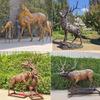 Proveedor de Esculturas de Ciervo de Cobre, Exhibición Exterior para Bienes Raíces Estatuas de Animales Alce de Cobre, Esculturas Grandes de Ciervo de Cobre Fundido para Jardín