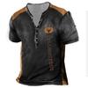 Camiseta con estampado digital para hombre, estilo europeo y americano, con estampado náutico, cuello redondo y 7 hebillas, informal, de manga corta.