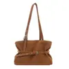 Hebilla de Cinturón Texturizada Retro 2026 Nueva Bolso Tote Casual de Gamuza Simple para Hombro Cruzado de Axila para Mujer