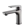 Grifo de acero inoxidable con acabado gunmetal, agua fría y caliente, para usar con fregaderos, lavabos y encimeras, apto para uso doméstico