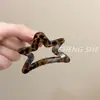 Pinza de pelo de garra de alta gama con estampado de leopardo para mujer, adecuada para recogidos en la parte posterior de la cabeza, pinza de tiburón simple y versátil