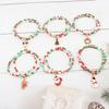 Pulseira Criativa de Férias de Natal Mais Vendida Transfronteiriça com Pingente de Sino do Papai Noel Pulseira de Duas Camadas com Contas de Arroz