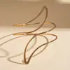 Pulsera Abierta de Línea Irregular de Hoja Metálica Europea y Americana con Calado para Brazo Joyería de Nicho Transfronteriza de Alta Gama para Mujeres