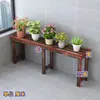 Estante para Flores Estante de Almacenamiento Madera Maciza Carbonizada Escalera Multicapa Balcón de Pie Madera Anticorrosiva Interior y Exterior Estante para Macetas de Pothos