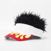 Gorra de béisbol a prueba de sol para hombres y mujeres con peluca de celebridad de Internet, gorra de compras personalizada, gorra con visera creativa integrada, moda