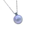Collar con Colgante Clásico de Perla Natural Lago Shanxia Zhuji Princesa Diana Perla Redonda Perfecta Luz Fuerte Impecable Plata S925 Clásico Casual