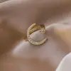 Nuevo anillo de media luna, anillo de estrella y luna de moda europea y americana, anillo de apertura para el dedo índice de estrella y luna de estilo nacional.