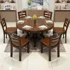 Juego de Mesa y Sillas de Comedor de Madera Maciza China para Hogares Pequeños y Grandes, Mesa de Comedor Redonda para Hogar y Restaurante, Mesa Redonda Grande de Madera Maciza para 12 Personas