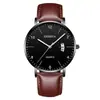 Reloj Minimalista de Cuarzo para Hombre, Indicador de Fecha Correa de Malla Negra Casual de Negocios Luminoso Reloj de Pulsera para Estudiante