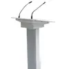 Podio Multimedia Personalizado para Anfitrión de Eventos con Micrófonos Duales, Bluetooth, Disco U, Radio, Mesa para Sala de Conferencias y Capacitación