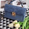 Bolsa feminina nova bolsa com textura moda bolsa carteiro estilo Chanel versátil portátil pu sob o braço retrô moda bolsa feminina