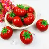 Modelo de Fruta y Verdura Artificial Alta Plástico Artificial Tomate Fruta Falsa Decoración de Gabinete Granja Hotel Adornos