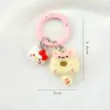 Acessórios de Gatinho Donut Desenho Animado Fofo Chaveiro Dopamina Feminino Boneca Criativa Pingente Pequeno Presente