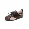 Novos Tênis de Treino em Couro Macio para Mulheres 2025 Outono Sapatos Femininos Versáteis Flats Tênis Confortáveis Laço Sapatos Forrest Gump