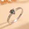 Joia de Mão de Nicho com Cabeça de Leopardo de Olhos Verdes Tendência Hip-Hop, Pulseira de Titânio com Diamantes para Homens e Mulheres, Galvanoplastia a Vácuo de Aço Inoxidável Transfronteiriça