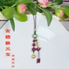 Colgante para Coche de Arena Púrpura Dorada de Alto Contenido, Colgante de Loto de Cinabrio, Joyería con Colgante de Cinabrio, Colgante para Bolso del Año del Zodiaco al por Mayor