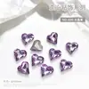 Acessórios para Nail Art: Strass com Base Pontuda, Strass Irregulares Brancos Transparentes em Formato de Coração, Strass Coloridos Grandes Irregulares em Formato de Coração, e Outros Acessórios de Decoração de Unhas Vestíveis com Formatos Únicos