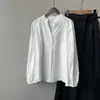 Camisa elegante de cuello alto estilo francés Beishan Tongshu para mujer, blusa babydoll de otoño con pliegues y mangas abullonadas, cuello en V 82127