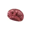 Gorro de satén personalizado transfronterizo para dormir, sombrero de invierno de una sola capa de ala ancha para mujer, sombrero de punto de color sólido de tela de satén para el posparto con parte superior redonda