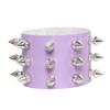 Pulsera exagerada punk retro europea y americana directa de fábrica, pulsera ancha de cuero con remaches puntiagudos cónicos de tres filas, pulsera de pu, adornos