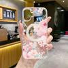 Capa Magnética Transparente Pintada com Flores Estilo Ins de Comércio Exterior para Apple 15 com Acabamento de Alto Padrão, Capa de Celular Anti-Queda com Furo Grande para Magsafe