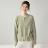 Nuevo Cardigan de Punto Retro Otoñal Consinee de Cachemira con Rayas Anchas, Cintura Ajustable con Cordón y Hebilla, Cuello Redondo, Versátil, Color Sólido
