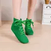 Botas de Jazz de Caña Alta Zapatos de Práctica Zapatos de Ballet Étnico Zapatos de Práctica de Suela Blanda Zapatos de Pole Dance Danza Moderna