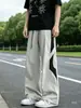Pantalones cargo de estilo americano con bloques de color para hombre, nueva colección de otoño, corte holgado, talla grande, pierna ancha, pantalones casuales de trabajo