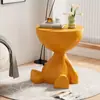 Mesa de Centro Criativa Pequena com Tampo Plano em Estilo Creme para Uso Doméstico, Mesa Lateral para Sofá na Sala de Estar, Mesa Pequena de Cabeceira, Mesa Pequena Redonda Móvel, Mesa de Canto