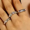 Conjunto de Anillos Dulce de Tres Piezas, Sencillo y Personalizado, Transfronterizo, Conjunto de Anillos Abierto de Moda Exquisito Micro-pavimentado con Circonia, Nicho