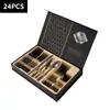 Talheres de Aço Inoxidável 1010 Conjunto de Presente com 24 Peças Conjunto de Faca, Garfo e Colher Estilo Ocidental Presente Transfronteiriço com Logotipo Personalizável