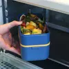Liquidación al por mayor Caja de almuerzo de plástico Compartimento simple Grado alimenticio con caja para salsa Doble capa Caja de almuerzo Se puede calentar en horno de microondas