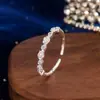 Anillo Fino de Flor de Nuevo Estilo, Anillo Liso Abierto, Anillo para Dedo Índice, Sencillo, Fresco, Versátil, Diseño de Nicho, Pendientes para Mujer