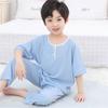 Pijamas Infantis Summer Boys 'Cotton Silk Thin Baby Girls' Short-sleeved Artificial Cotton Suit Cotton Silk Air Conditioning Home Clothes