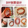 Ágata Vermelha do Sul Natural Contas Soltas Tipo Gelo Contas Redondas Pulseira DIY Colar Acessórios de Contas Contas de Ágata Cheia Contas a Granel