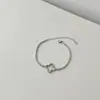 Pulsera de trébol de cuatro hojas de plata de ley s925 transfronteriza para mujer, incrustada con circonita de diamante, moderna, dulce, fresca, pulsera de tenis de alta calidad para el cabello
