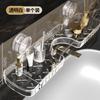 Estante de Almacenamiento para Lavabo con Ventosa, Estante de Almacenamiento para Grifo sin Perforaciones, Estante de Almacenamiento Frontal para Espejo de Fregadero de Inodoro, Colgante de Pared