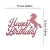Topper para Pastel de Cumpleaños de Unicornio Rosa Dorado con Purpurina, Decoración de Pastel Boutique para Fiesta de Cumpleaños
