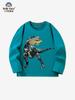 2025 Nuevo Otoño Ropa Infantil Camisetas de Manga Larga para Niños Moda Estilo Europeo y Americano Dibujos Animados Dinosaurio Venta Directa de Fábrica