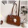Bolsa Boston Moderna Retrô Fashionável Bolsa Feminina Novo Estilo Mochila Casual de Grande Capacidade para o Dia a Dia Bolsa de Ombro Único Transversal Tendência