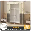 Aluguel de quarto de guarda-roupa simples com armário de armazenamento montado em estrutura de aço completa, guarda-roupa de tecido forte e durável