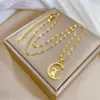 [Acero de Titanio] Collar de Lujo Transfronterizo para Banquete Boda Conejo Lunar para Mujer Celebridad de Internet Combinable Cadena Clavicular Cadena de Acero de Titanio