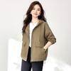Otoño 2025 Nuevo Conjunto de Chaqueta Versátil de Color Sólido Simple y Elegante para Mujeres Petite