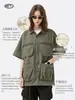 Serie Montaña Flota Negra Diseño Funcional para Exteriores Multibolsillo Repelente al Agua Transpirable Camisa de Manga Corta Chaqueta de Trabajo de Verano
