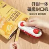 Mini selladora, clip sellador pequeño para alimentos caseros, dispositivo sellador de snacks dos en uno, clip sellador a prueba de humedad