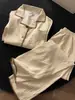 Pijama casual a rayas para mujer, nueva versión coreana primavera/otoño 2026, talla grande, cómodo conjunto de manga larga para casa